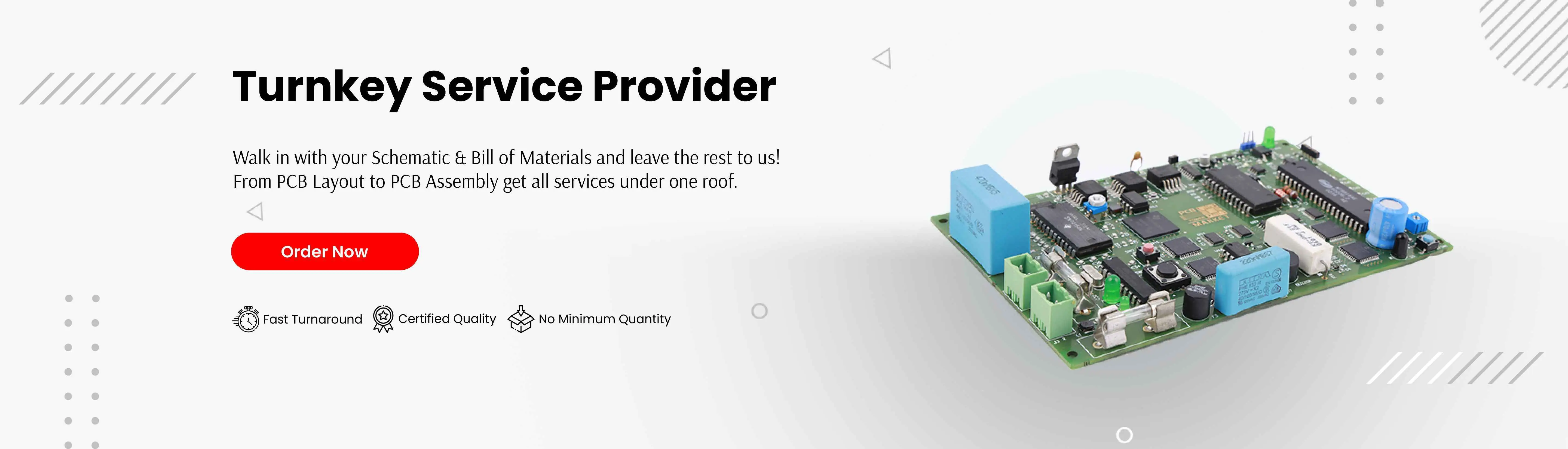 Turnkey service provider offering custom PCB assembly and layout for custom printed circuit boards